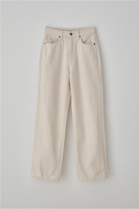 (1st re-stock) T/T Straight cream denim pants