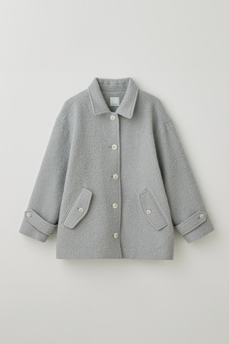 (8th re-stock)T/T Boucle half coat (blue gray)