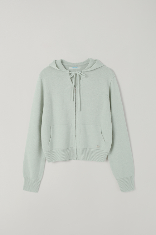 (5th re-stock) T/T Knit hoodie zip-up (mint)