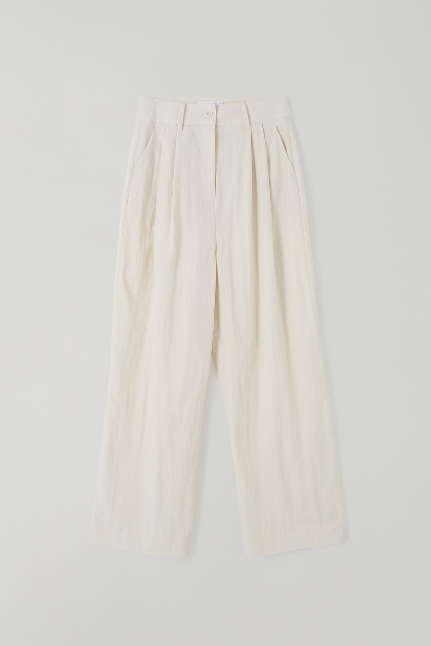 (1st re-stock) T/T Pin-tuck wide pants (cream)