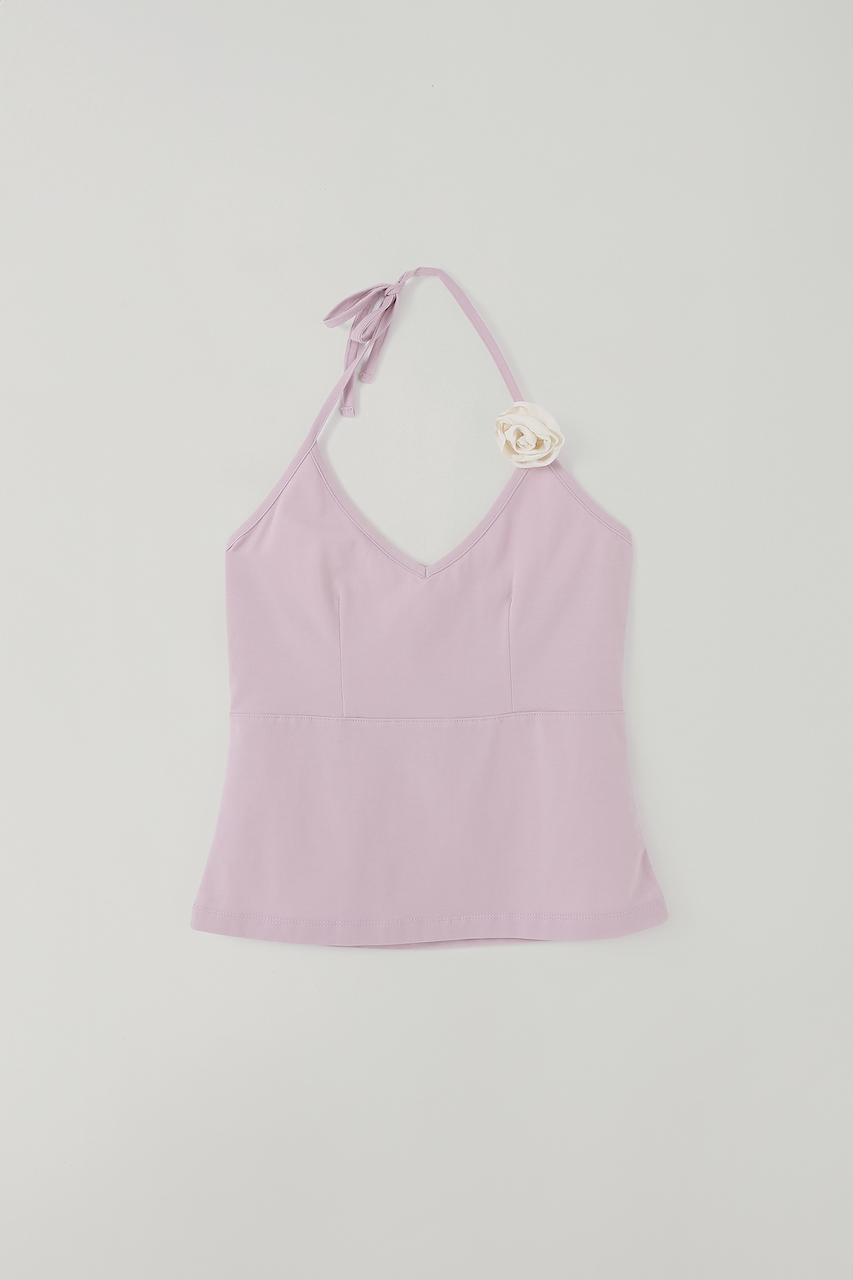 T/T Halter corsage sleeveless top (pink)