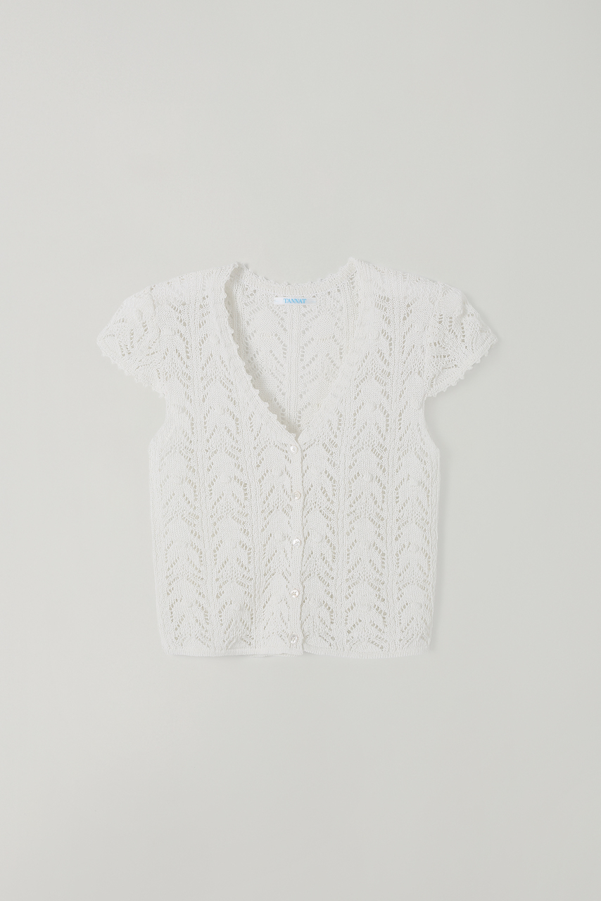 (1st re-stock) T/T Crochet half cardigan (white)