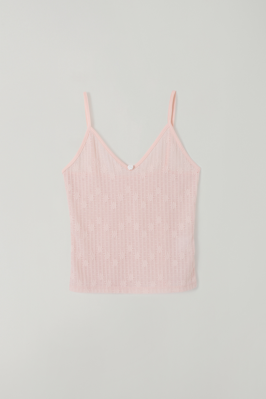 T/T Lace corsage sleeveless top (pink)
